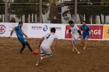Batumi, Georgia - May 24, 2021: Beach soccer at the stadium