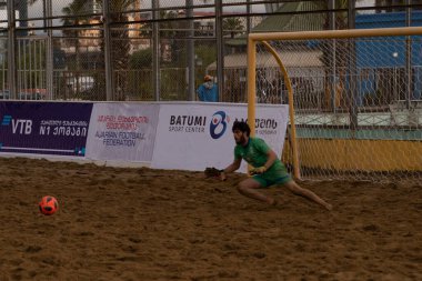 Batumi, Georgia - May 24, 2021: Beach soccer at the stadium