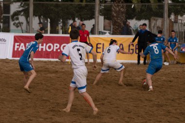 Batumi, Georgia - May 24, 2021: Beach soccer at the stadium