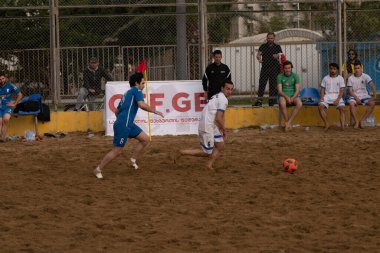 Batumi, Georgia - May 24, 2021: Beach soccer at the stadium
