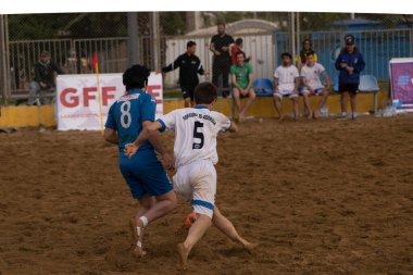 Batumi, Georgia - May 24, 2021: Beach soccer at the stadium