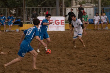Batumi, Georgia - May 24, 2021: Beach soccer at the stadium