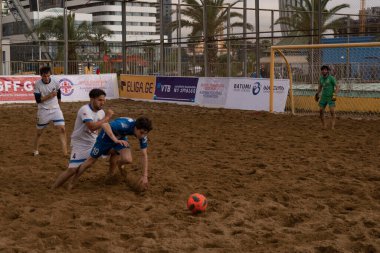Batumi, Georgia - May 24, 2021: Beach soccer at the stadium