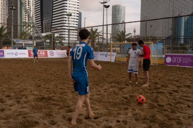 Batumi, Georgia - May 24, 2021: Beach soccer at the stadium