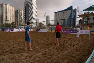 Batumi, Georgia - May 24, 2021: Beach soccer at the stadium