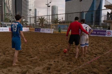 Batumi, Georgia - May 24, 2021: Beach soccer at the stadium