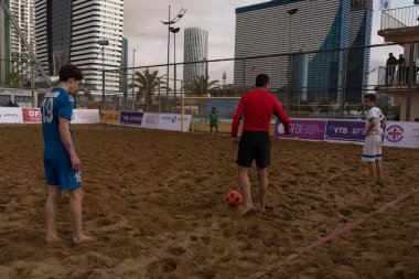 Batumi, Georgia - May 24, 2021: Beach soccer at the stadium