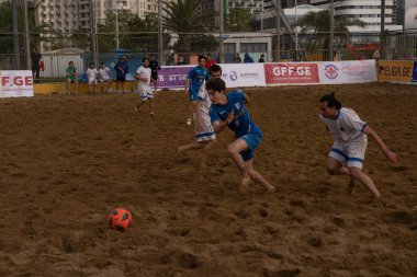 Batumi, Georgia - May 24, 2021: Beach soccer at the stadium