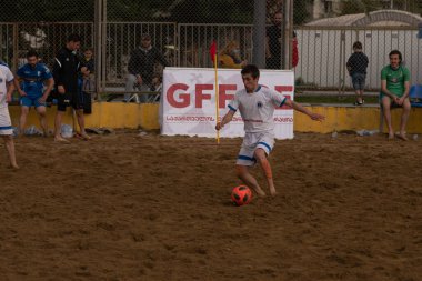 Batumi, Georgia - May 24, 2021: Beach soccer at the stadium