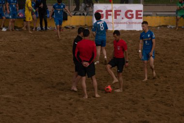 Batumi, Georgia - May 24, 2021: Beach soccer at the stadium