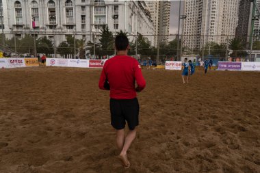 Batumi, Georgia - May 24, 2021: Beach soccer at the stadium