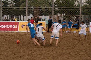 Batumi, Georgia - May 24, 2021: Beach soccer at the stadium