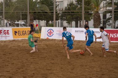 Batumi, Georgia - May 24, 2021: Beach soccer at the stadium