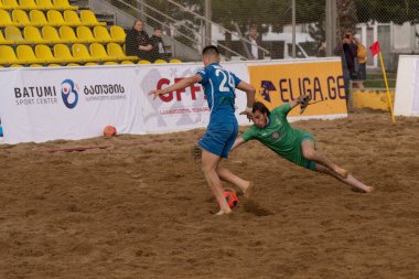Batumi, Georgia - May 24, 2021: Beach soccer at the stadium