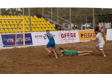 Batumi, Georgia - May 24, 2021: Beach soccer at the stadium