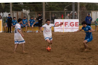 Batumi, Georgia - May 24, 2021: Beach soccer at the stadium
