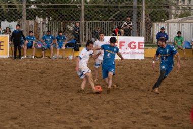 Batumi, Georgia - May 24, 2021: Beach soccer at the stadium