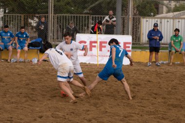 Batumi, Georgia - May 24, 2021: Beach soccer at the stadium