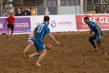 Batumi, Georgia - May 24, 2021: Beach soccer at the stadium