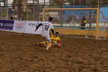 Batumi, Georgia - May 24, 2021: Beach soccer at the stadium