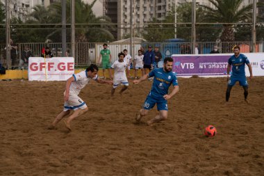 Batumi, Georgia - May 24, 2021: Beach soccer at the stadium