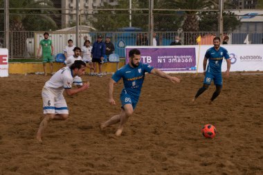 Batumi, Georgia - May 24, 2021: Beach soccer at the stadium