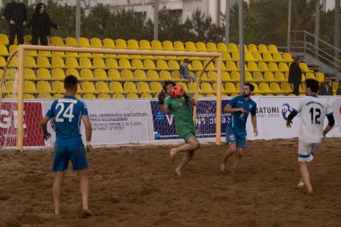 Batumi, Georgia - May 24, 2021: Beach soccer at the stadium