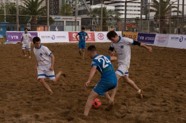 Batumi, Georgia - May 24, 2021: Beach soccer at the stadium