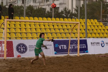 Batumi, Georgia - May 24, 2021: Beach soccer at the stadium