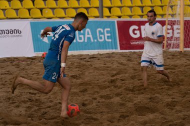 Batumi, Georgia - May 24, 2021: Beach soccer at the stadium
