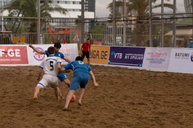 Batumi, Georgia - May 24, 2021: Beach soccer at the stadium