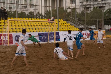 Batumi, Georgia - May 24, 2021: Beach soccer at the stadium