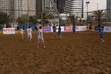 Batumi, Georgia - May 24, 2021: Beach soccer at the stadium