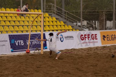 Batumi, Georgia - May 24, 2021: Beach soccer at the stadium