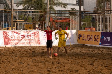 Batumi, Georgia - May 24, 2021: Beach soccer at the stadium