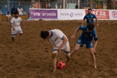 Batumi, Georgia - May 24, 2021: Beach soccer at the stadium