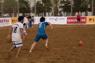 Batumi, Georgia - May 24, 2021: Beach soccer at the stadium