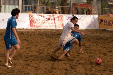 Batumi, Georgia - May 24, 2021: Beach soccer at the stadium