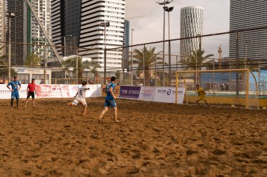 Batumi, Georgia - May 24, 2021: Beach soccer at the stadium