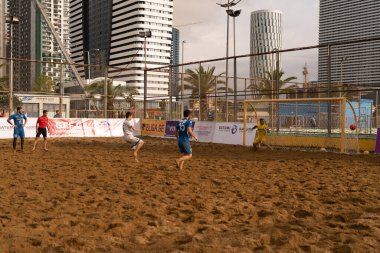 Batumi, Georgia - May 24, 2021: Beach soccer at the stadium
