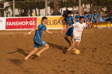 Batumi, Georgia - May 24, 2021: Beach soccer at the stadium
