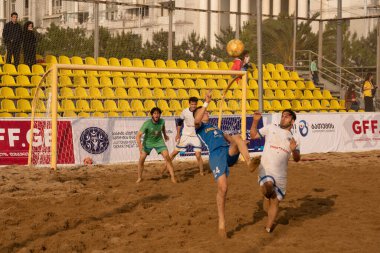 Batumi, Georgia - May 24, 2021: Beach soccer at the stadium