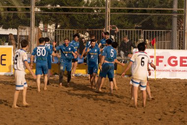 Batumi, Georgia - May 24, 2021: Beach soccer at the stadium