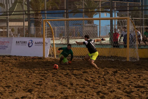 Batumi, Georgia - May 24, 2021: Beach soccer at the stadium