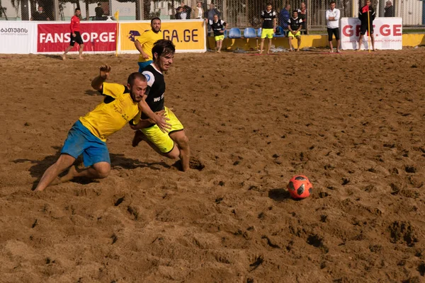 Batumi, Georgia - May 24, 2021: Beach soccer at the stadium