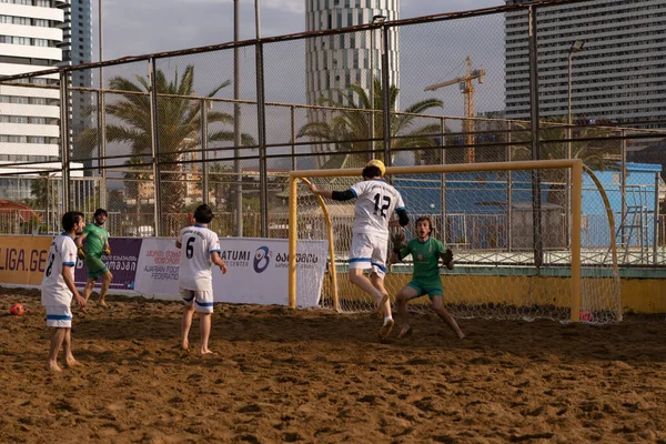 Batumi, Georgia - May 24, 2021: Beach soccer at the stadium