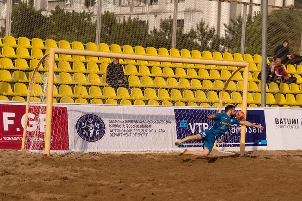 Batumi, Georgia - May 24, 2021: Beach soccer at the stadium
