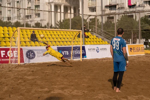 Batumi, Georgia - May 24, 2021: Beach soccer at the stadium