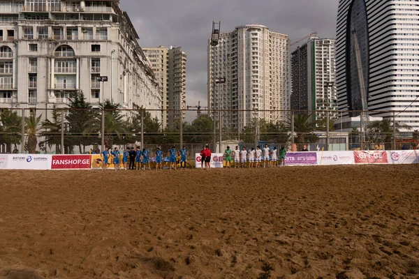 Batumi, Georgia - May 24, 2021: Beach soccer at the stadium