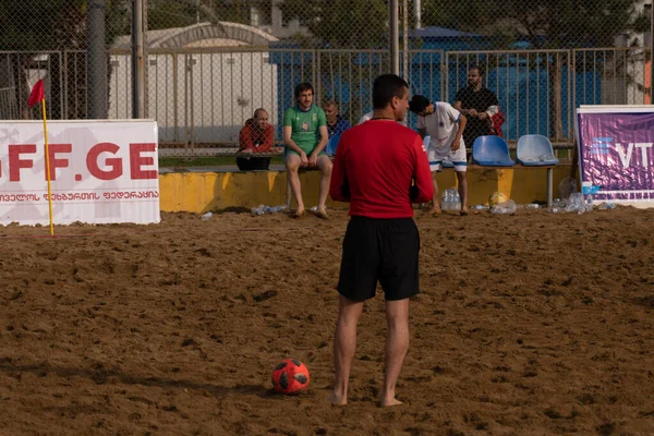 Batumi, Georgia - May 24, 2021: Beach soccer at the stadium
